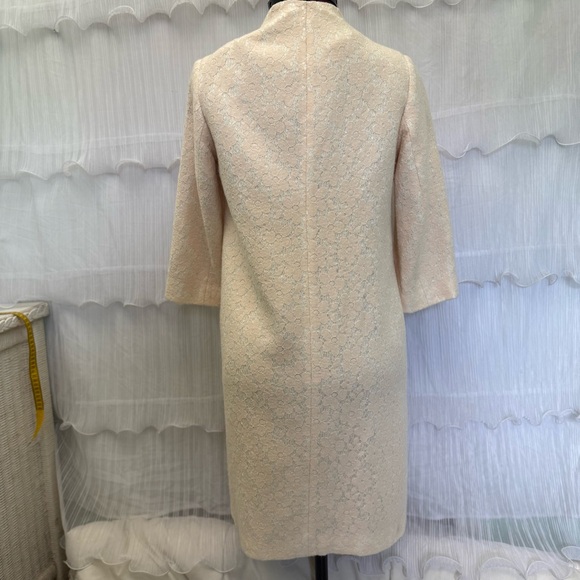 Sabrina Scala Lace Brocade Overlay Dress Coat XS Pink 60’s Style Coquette - Picture 2 of 11